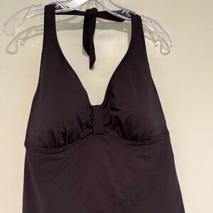 Lands' End Halter Chocolate Brown Tankini, Size 18D